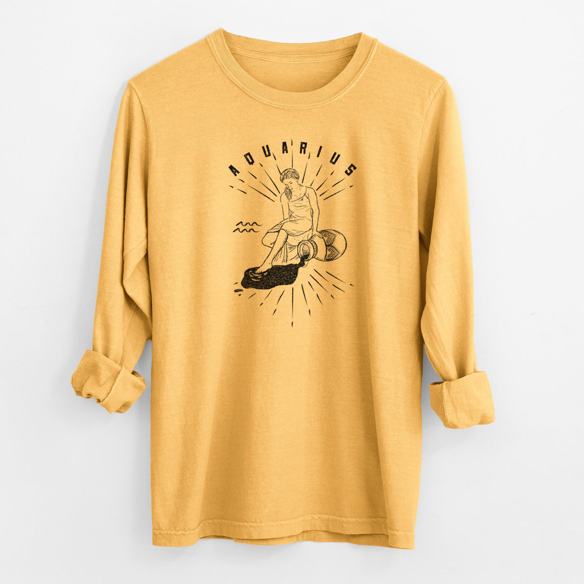 Aquarius - Water Bearer - Men's Heavyweight 100% Cotton Long Sleeve