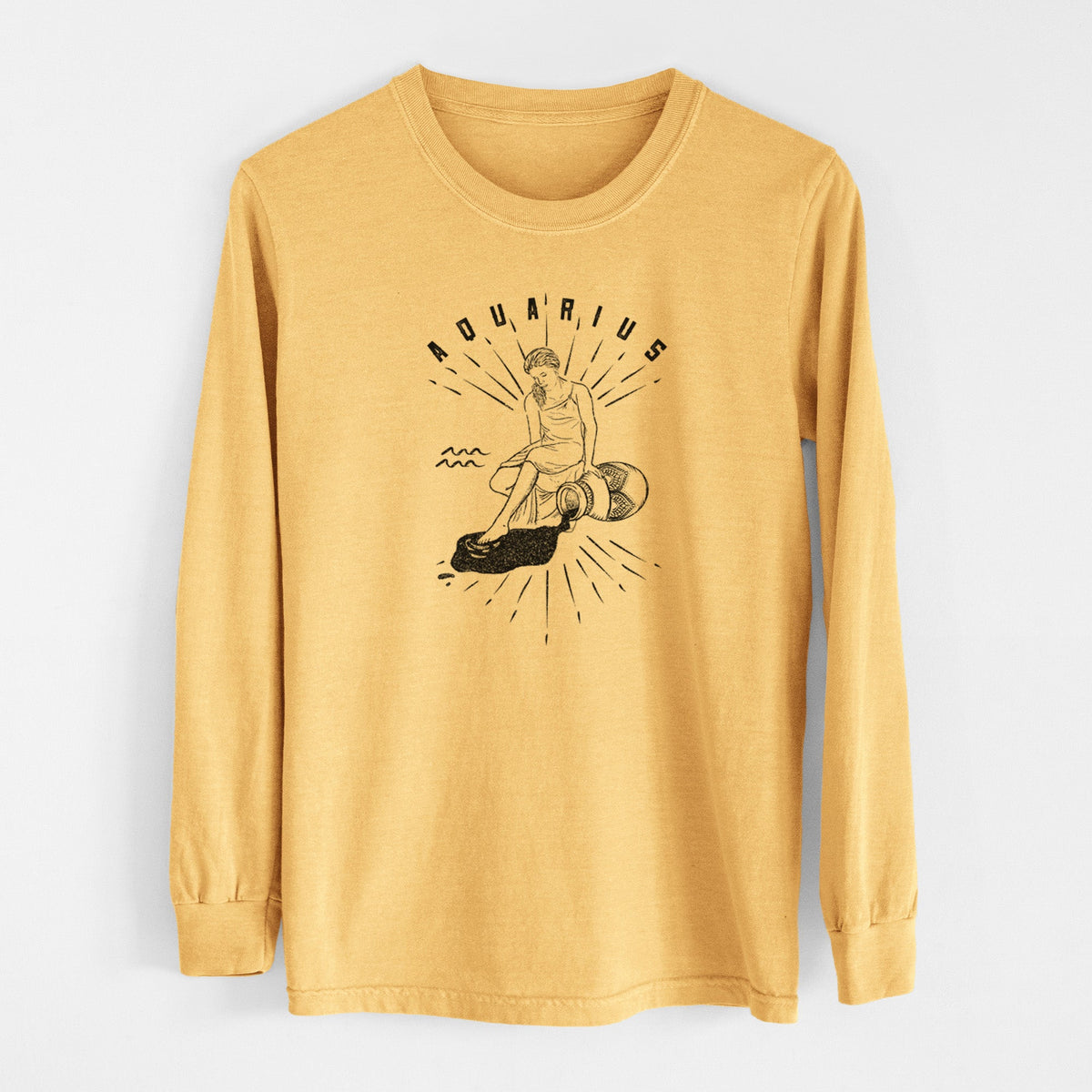 Aquarius - Water Bearer - Men's Heavyweight 100% Cotton Long Sleeve