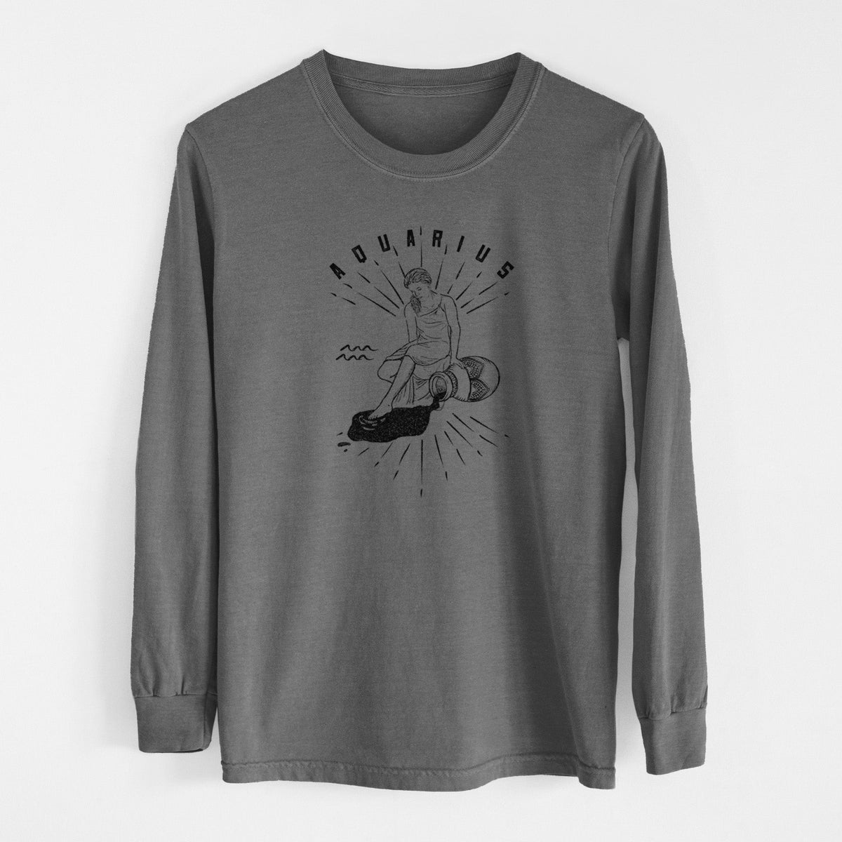 Aquarius - Water Bearer - Men's Heavyweight 100% Cotton Long Sleeve