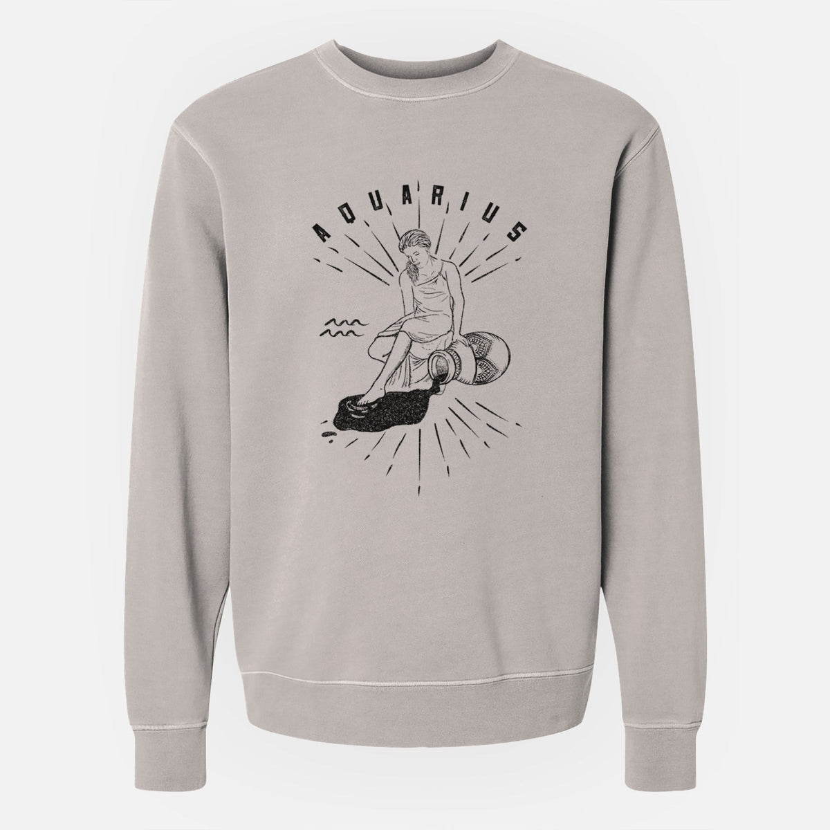 Aquarius - Water Bearer - Unisex Pigment Dyed Crew Sweatshirt