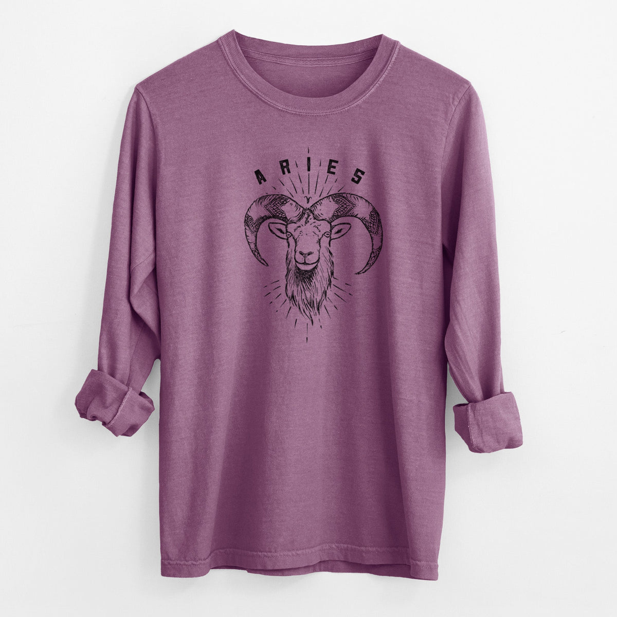 Aries - Ram - Men's Heavyweight 100% Cotton Long Sleeve