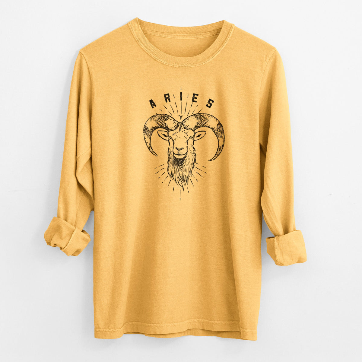 Aries - Ram - Men's Heavyweight 100% Cotton Long Sleeve