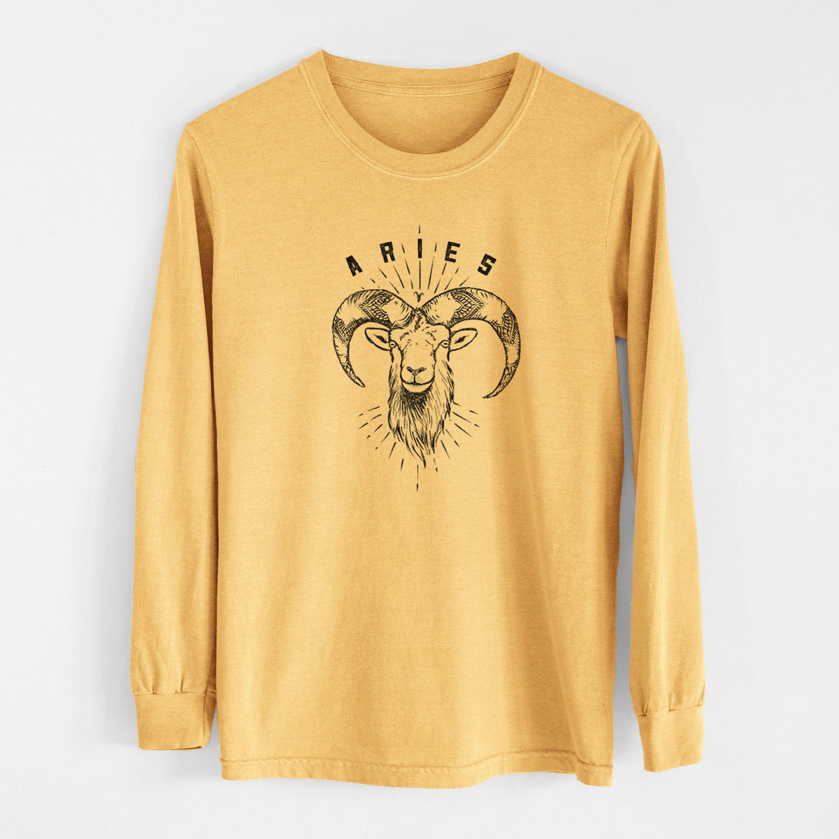 Aries - Ram - Men's Heavyweight 100% Cotton Long Sleeve