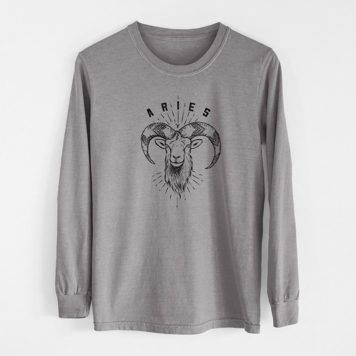 Aries - Ram - Men's Heavyweight 100% Cotton Long Sleeve