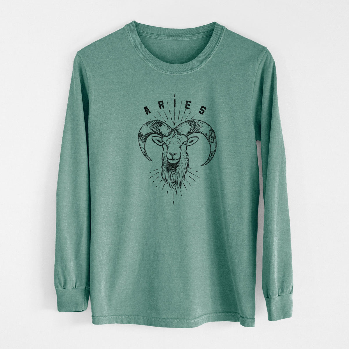 Aries - Ram - Men's Heavyweight 100% Cotton Long Sleeve