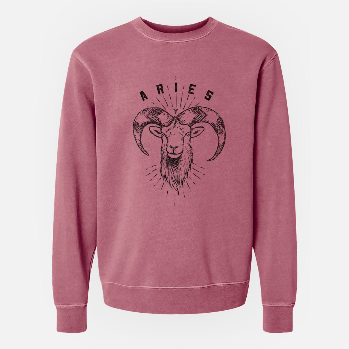 Aries - Ram - Unisex Pigment Dyed Crew Sweatshirt