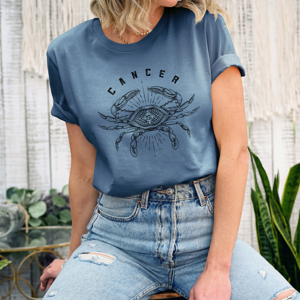 Cancer - Crab - Lightweight 100% Cotton Unisex Crewneck