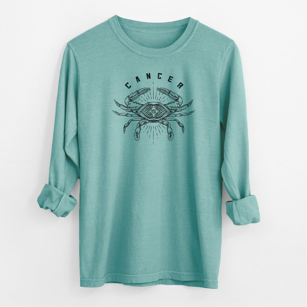 Cancer - Crab - Men's Heavyweight 100% Cotton Long Sleeve