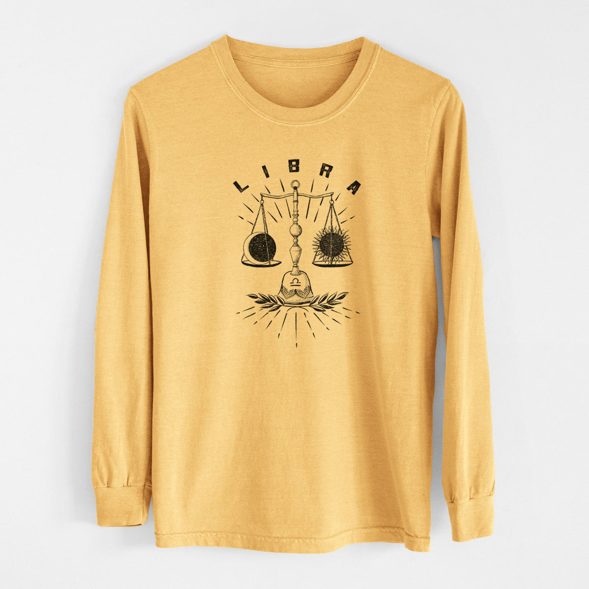 Libra - Balanced Scales - Men's Heavyweight 100% Cotton Long Sleeve