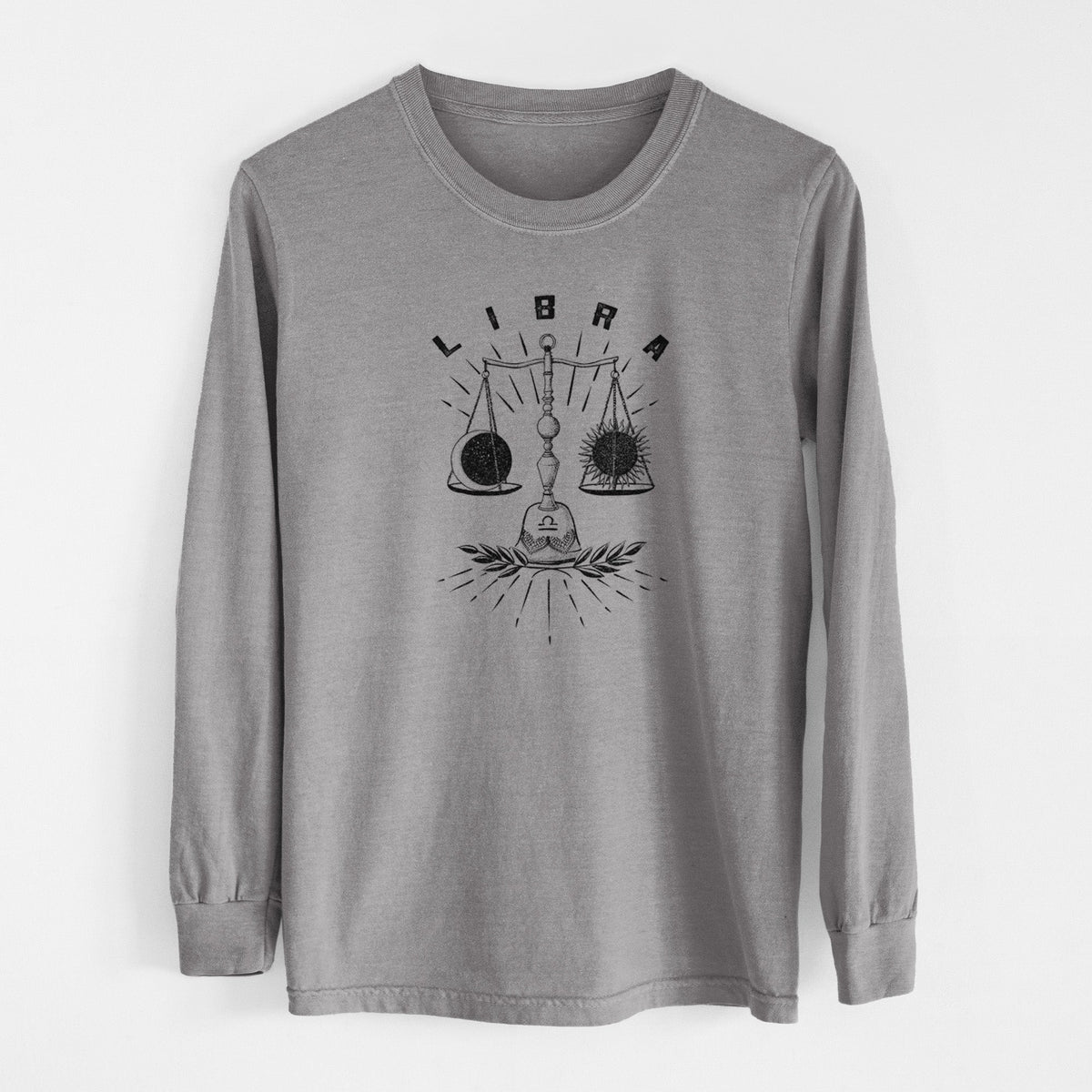 Libra - Balanced Scales - Men's Heavyweight 100% Cotton Long Sleeve