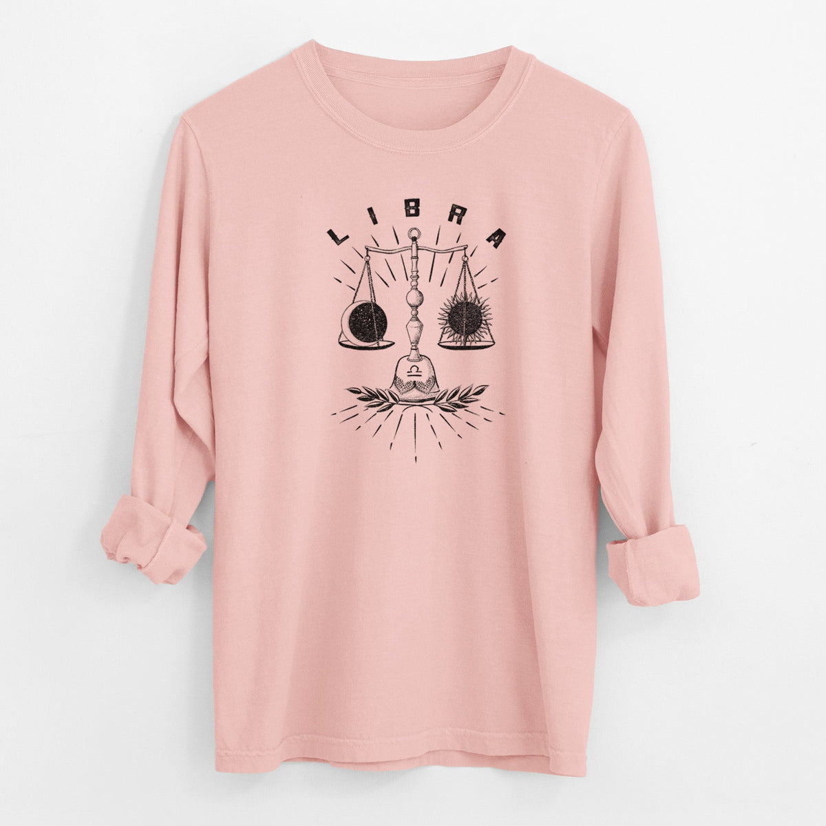 Libra - Balanced Scales - Men's Heavyweight 100% Cotton Long Sleeve