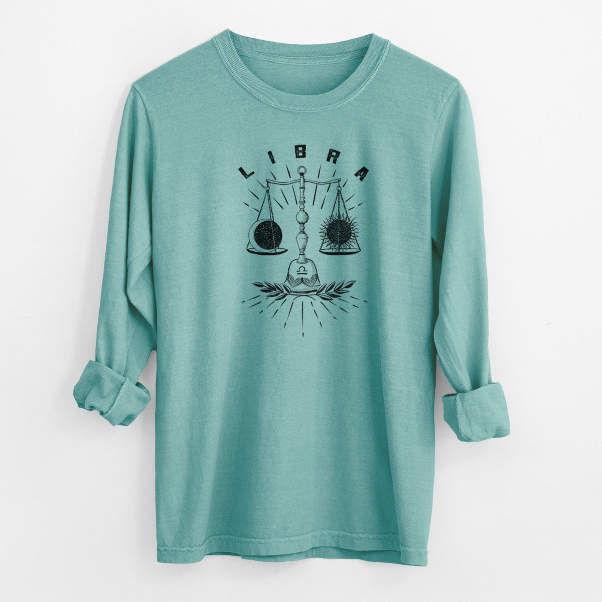 Libra - Balanced Scales - Men's Heavyweight 100% Cotton Long Sleeve