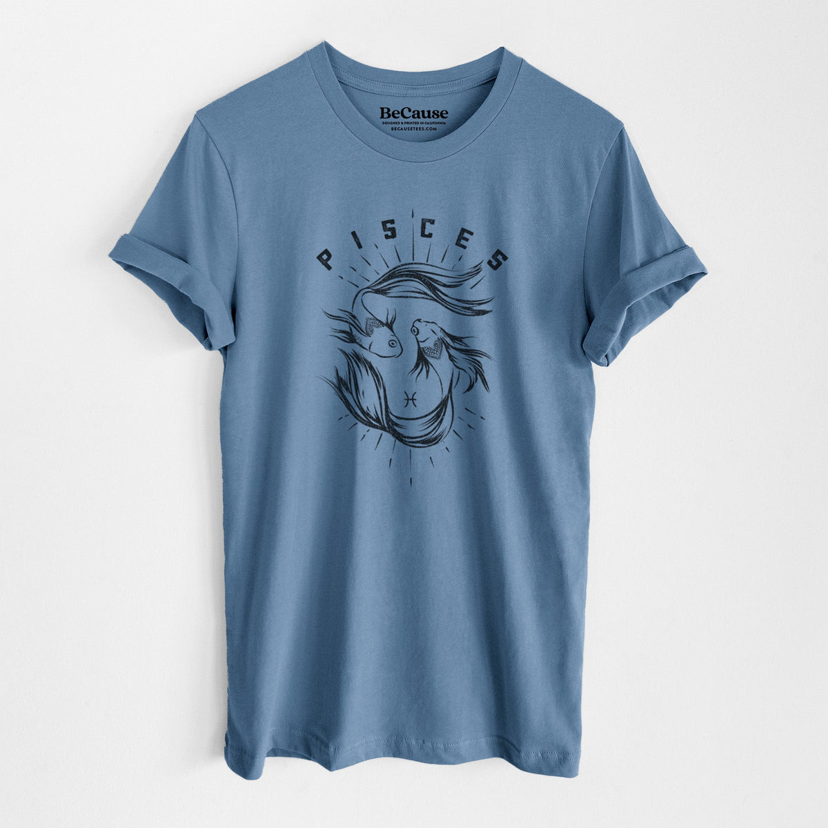 Pisces - Fish - Lightweight 100% Cotton Unisex Crewneck